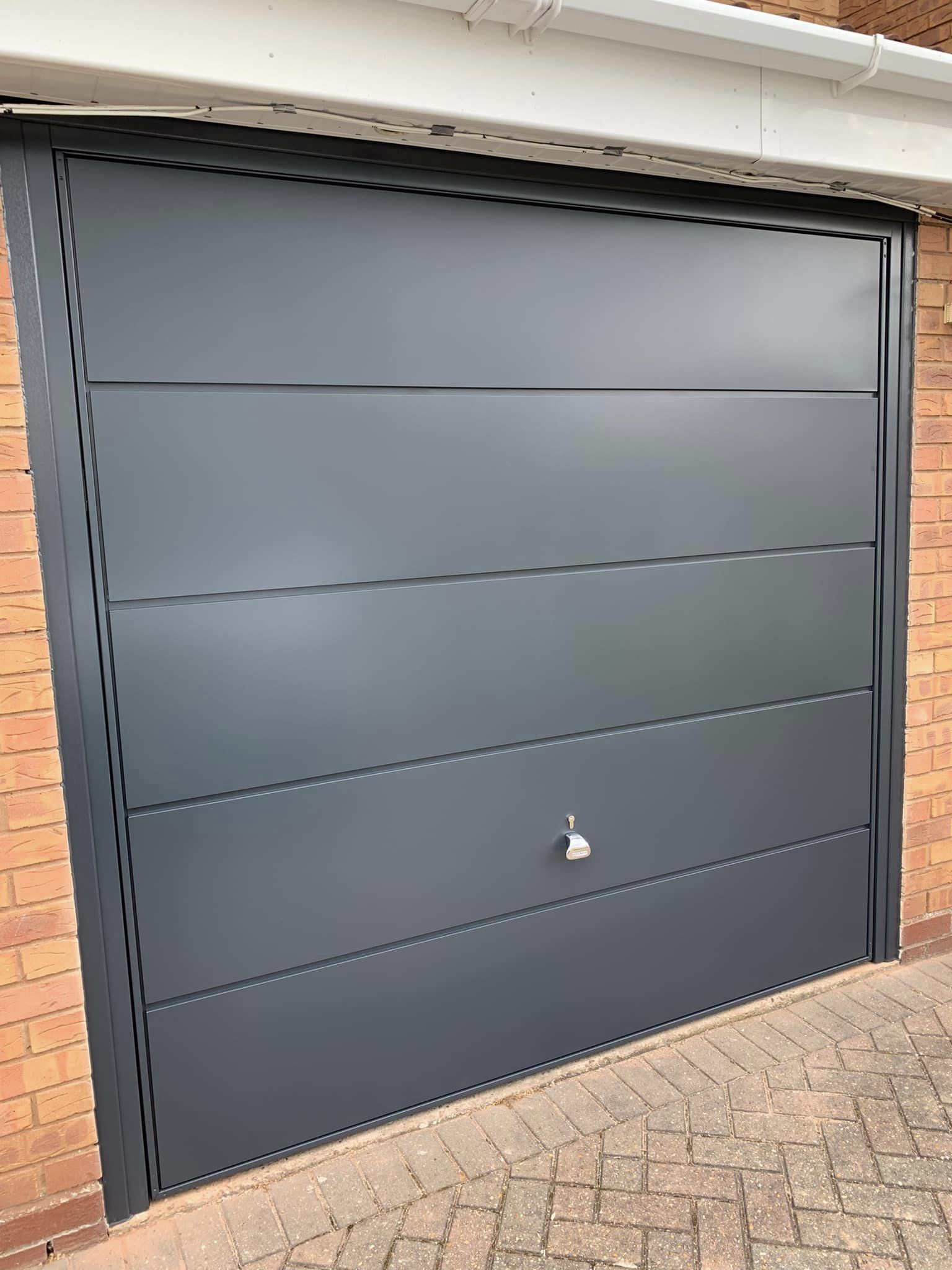 grey steel garage door