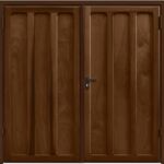 antique oak stain side hinged garage door