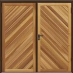 chevron cedar side hinged garage door