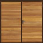 horizontal cedar side hinged garage door