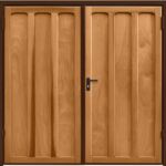 light oak stain side hinged garage door