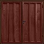 mahogony stain side hinged garage door