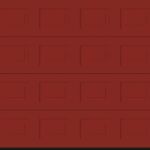ruby red square panelled garage door