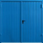 Signal Blue side hinged garage door