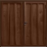 walnut stain side hinged garage door