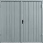 window grey side hinged garage door